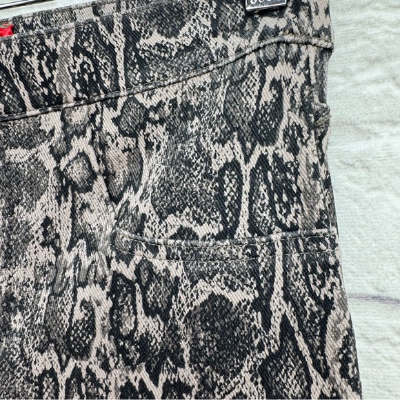 SPANX Jean-ish Ankle Leggings Taupe Snakeskin Print Shaping Denim Jeggings S - Picture 3 of 16